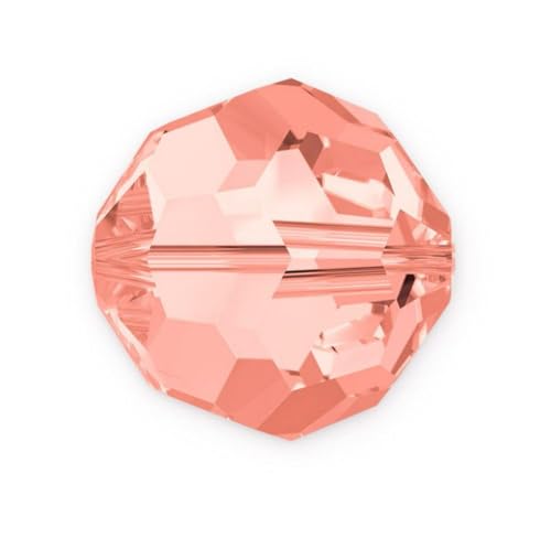 100pcs Adabele Austrian 4mm (0.16 Inch) Small Faceted Loose Round Crystal Beads Light Padparadscha Pink Compatible with 5000 Swarovski Crystals Preciosa SS2R-430 - color: Light Padparadscha/Pink, size: 4mm Small (100pcs)