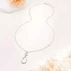 Long Necklace Sterling Silver Larait Bar Y Lariat Long Chain Drop Adjustable Necklace Gift for Her, 30" - style: Long Chain Teardrop Necklace