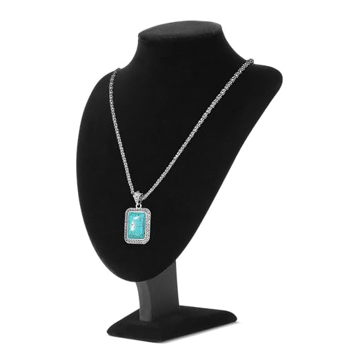 Flexzion Necklace Bust Display Stand - 11 Inch 3D Mannequin Black Velvet Necklace Display Holder for Home, Boutique & Trade Shows - Jewelry Display for Selling Necklace, Pendants, Chokers, Lockets - color: Black Velvet, size: Standard (1 Pack)