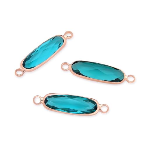 5pcs Adabele Grade A December Blue Zircon Birthstone Connector Link 21mm Rectangle Bar 18K Yellow Gold Plated Crystal Rhinestone Bead for DIY Craft Jewelry Making CCP9-G12 - color: December/Blue Zircon - Gold Plated, size: 21mm (0.83") - 5pcs