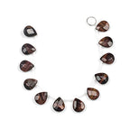 Cherry Blossom Beads Red Tigereye Faceted 12x15mm Top Drilled Teardrop - 12 pcs/ 8 inch Strand - color: Red Tiger Eye