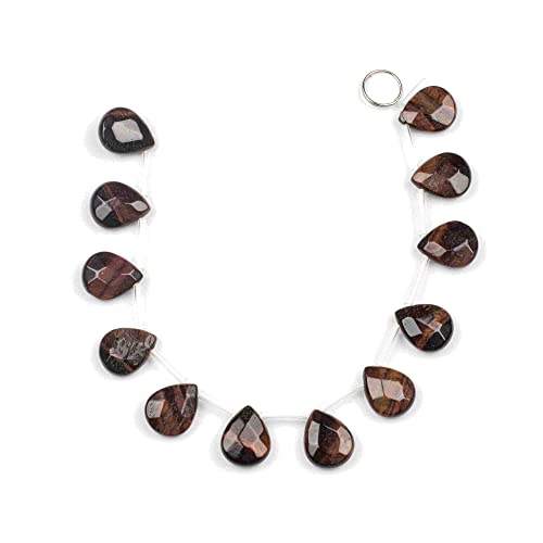 Cherry Blossom Beads Red Tigereye Faceted 12x15mm Top Drilled Teardrop - 12 pcs/ 8 inch Strand - color: Red Tiger Eye