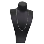 Jewelry 2mm Titanium Steel Silver Singapore Chain Necklaces for Women 16 to 30 in - size: 30 in