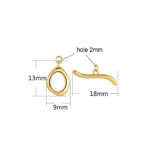 1 Set 925 Sterling Silver Toggle Clasps OT Clasp Bracelet Clasps and Closures T-Bar Closure Adjustable Connector for Jewelry Making - color: Gold Color, size: Style A-18mm long