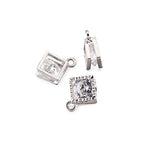 Beadthoven 100pcs Cubic Zirconia Alloy Charms Rhombus Shaped Platinum Pendants for Jewelry Making Choker Tiny Dangle Accessories - color: Platinum-Rhombus