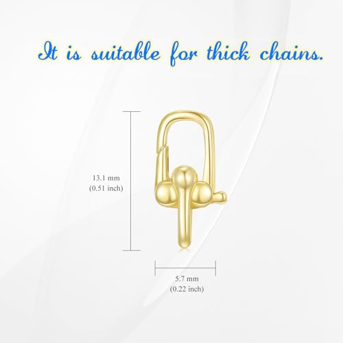 14K Gold Jewelry Clasp Necklace Extender Clasp Bracelet Extension Connector for DIY Necklace Bracelet Anklet Jewelry Making (Style 1) - size: Style 1-Yellow