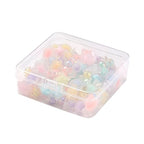 100Pcs Cute Frosted Acrylic Beads Transparent Candy Flower Star Rabbit Loose Spacer Beads for Jewelry Making DIY Bracelets Necklaces Earrings Craft Gift - color: 6 Shapes-100 pcs