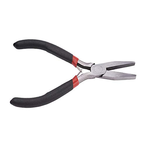 Beadthoven 1Set Flat Nose Pliers 5 Inch Smooth Jaw Pliers for Jewelry Making Wire Rapping Bending Gunmetal - color: Gunmetal, size: Flat Nose Pliers