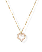 PAVOI 14K Gold Plated Cubic Zirconia Heart Necklace | Cute Dainty Love Pendant Necklaces for Women - Valentines Day Trendy Jewelry - style: Heart Pearl