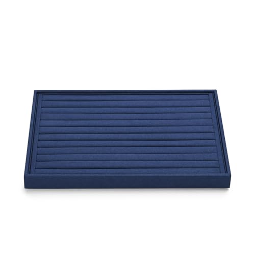 11 Slots Microfiber Jewelry Tray, Ring Display Earring Display Tray, Ring Earrings Studs Tray Showcase Display Jewelry Organizer (Blue) - color: Blue, size: 11 Slot