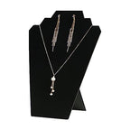 4Pcs/Set Necklace Display Stand for Selling, Earring Necklace Jewelry Set Easel Display Rack,Covered Soft Velvet with Cardboard Easel Necklace Display - color: Black Velvet, size: 4pcs Design 2