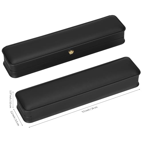KUKUVR 2 Pieces Necklace Pendant Gift Box, PU Leather Jewellry Chain Holder Case for Wedding Day Birthday Anniversary Ceremony for Women (Black) - color: Black