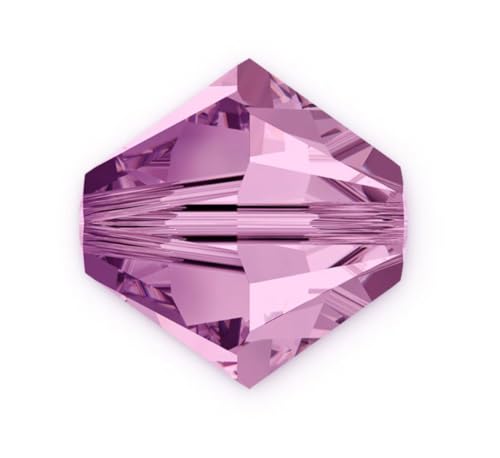 100pcs Authentic Preciosa 3mm (0.12 Inch) Small Faceted Bicone Crystal Loose Beads Light Purple Amethyst Compatible with Swarovski Elements Crystals for Jewelry Making Pre-B341 - color: Light Amethyst, size: 3mm (0.12 Inch) - 100pcs