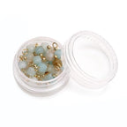 Beadia Natural Faceted Cube Stone Charms 4mm 30pcs with Untarnish Metal Accessories Loose Square Beads for DIY Jewelry Making - color: Amazonite