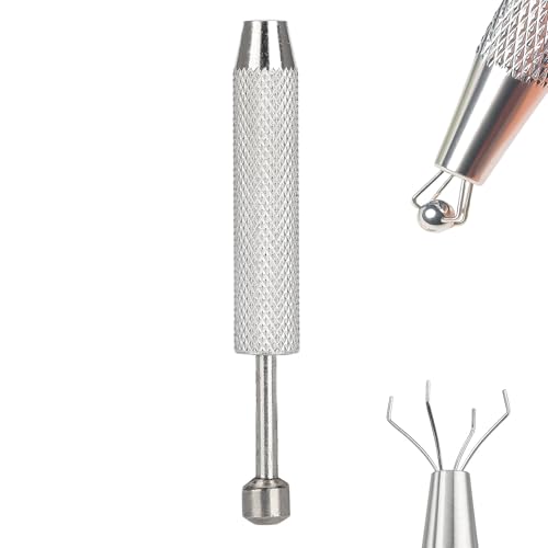 Piercing Ball Grabber,Tweezer Jewelry Bead Grabber Tweezers Holder Prong Holder Tool with 4 claws for soldering welding [short]