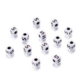 240pcs Opaque Acrylic Letter S Cube Beads White Plastic Alphabet Loose Spacer Square Beads 4-5mm for DIY Name Bracelet Necklace Jewelry Crafts Making Hole: 1.8mm - color: Letter S#White and Black