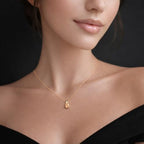 Mariell Cubic Zirconia Crystal Pendant Necklace for Women, 2 Carat 8mm CZ, for Brides, Wedding, Mother's Day Jewelry Gift - color: Champagne