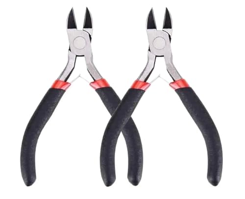 2 Pack Small Wire Cutters,Side Cutters for Crafts,Flush Cutting Pliers for Jewelry Making,Wire Pliers Floral Wire Cutters Tools for Floral,Zip Tie Cutters for Cable Tie,Wire Cutting Tool - style: Side Cutter