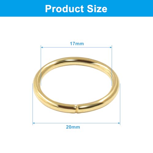 Litoexpe 20mm Open Jump Rings 150 Pcs with a Box, 2mm Thickness Rings Connectors for Necklace Bracelet Jewelry Making (Gold) - color: Gold
