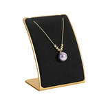 GemeShou Black Necklace display stand, Velvet Jewelry necklace display holder for selling, small metal earring neck storage organizer, online jewelry photography props【Black】 - color: black