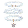 Vinswet Healing Crystal Beaded Bracelets for Women,Natural Amethyst Gemstones Bracelet,Anxiety Stress Relief Heart Charm Bracelet Handmade purple Jewelry Gifts for Women - color: Opal&labradorite