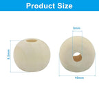 300Pcs Natural Wood Beads, 10mm Small Round Wooden Balls, Unfinished Wooden Beads for Crafts, DIY Jewelry, Dream Catchers - size: 10mm