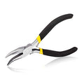 SPEEDWOX Bent Nose Pliers 5 Inches Mini Smooth Curved Jaws Pliers for Confined Areas with Leaf Springs Jewelry Making Crafts Beading Working Hobby Tools - size: Bent Nose Pliers
