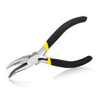 SPEEDWOX Bent Nose Pliers 5 Inches Mini Smooth Curved Jaws Pliers for Confined Areas with Leaf Springs Jewelry Making Crafts Beading Working Hobby Tools - size: Bent Nose Pliers