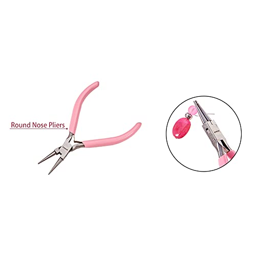SUNNYCLUE 4.5 Mini Round Nose Pliers Precision Beading Pliers Jewelry Wire Looping Bending Tools for DIY Jewelry Making Hobby Projects Pink - color: Pink 4.5 Inch