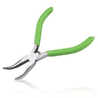 Bent Nose Pliers for Jewelry Making, 5 Inch Bent Chain Nose Pliers with Serrated Jaws - style: Bent Nose Pliers