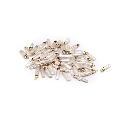 5 Pcs Natural Pearl Pendants Irregular Freshwater Pearl Pendant Charms for Jewelry Making Necklace Bracelet DIY Gift - color: long strip