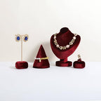 Velvet Necklace display stand for Selling, Jewelry Bust Mannequin for Show, Small Necklace Holder Stand【Red】 - color: Red