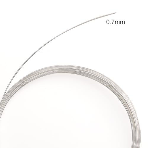 BEADIA Silver Plated Wire 0.7mm 5 Meters Bead Cord for Bracelet Necklace Charm Beading Jewelry Making Findings - size: 0.7mm, style: Silver