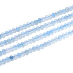 Adabele 15 Inch Natural Blue Aquamarine Healing Gemstone 3mm (0.12 Inch) Tiny Small Faceted Round Loose Beads Stone Spacer (110-120pcs) for Craft Jewelry Making GK3-8 - color: Blue Aquamarine, size: 3mm (0.12") - 15 inch/1 strand