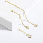 14K Gold Necklace Extender 925 Sterling Silver Chain Extension Necklace Bracelet Anklet Extender for Jewelry Making（1 2 3 inch） - color: A-14K Gold（1 2 3 inch）