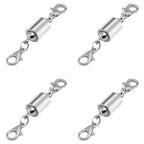 Magnetic Necklace Clasps, Magnetic Jewelry Clasps, 14K Gold and Silver, Necklace Bracelet Extender with Lobster Clasp (4pcs Silver) - color: 4pcs silver
