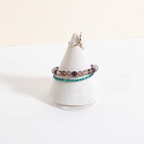 Cone Bangle Display for Jewelry, Cute Watch Holder Stand, Velvet Bracelet Display for Selling, Jewelry Storage Organizer【Beige】 - color: Beige