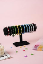 REVKI 1200pcs Glass Beads Bracelet Making Kit, 48 Colors Crystal Beads for Jewelry Making,Strange Shaped Glass Beads for Bracelets and DIY Crafts(Oval and Bamboo) - color: Style 2