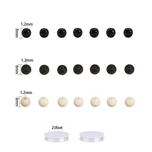 600PCS Black Glass Round Beads Bulk， Imitative Jade Beads, Lava Beads, Bracelet Loose Beads for Jewelry Making Earring, Necklaces, and DIY Crafts (8mm Black) - size: 8mm Black