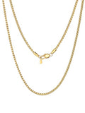 PROSTEEL Stylish Stainless Steel Flat Box Link Chain Necklace for Men, Silver/Gold/Black Tone, Hypoallergenic Jewelry, 14"-30", Come with Box - size: 18 inch(46cm), style: 2mm-Luxury Gold