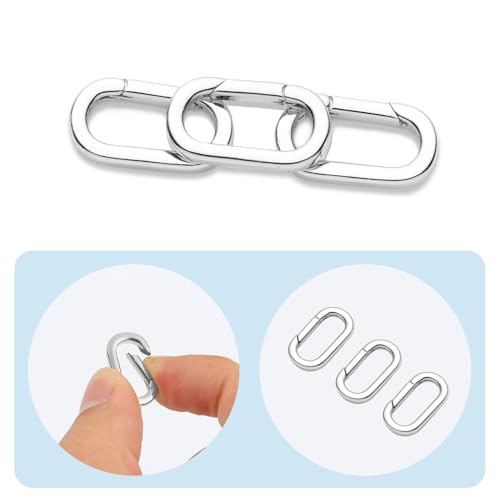 10pcs 925 Silver Plated Oval Clasps,Jewelry Clasps,Gold Paper Clip Clasps,DIY Bracelets Necklaces Jewelry Making and Repairing (925 Silver-19mm) - color: 925 Silver-19mm