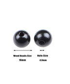 AD Beads Large Hole Wood Spacer Wooden Jewelry Making Bracelet Necklace Chandelier, Large Wooden Rosary Beads Craft Beads (16mm 100pcs, Black) - color: Black, size: 16mm 100pcs