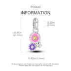 MULA 925 Sterling Silver Charms for Bracelets and Necklaces Lipstick and Bag Dangle Pendants Tower Camera Beads Jewelry Charms for Women - color: Daisy