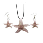 Glass Water Drop Shape Glaze Spiral Dangle Earrings Lampwork Handmade Glass Bead Geometric Earrings for Women Jewelry - color: Starfish