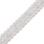 Natural White Quartz 8mm Gemstone Faceted Round Loose Strand Beads for DIY Necklace Bracelet Jewelry Making 15 Inch - color: White Quartz