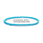 XIJIN 18 Pieces Elastic Beaded Anklets for Women Handmade Beach Boho Colorful Beads Ankle Bracelets Set - color: Solid Color A