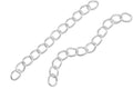 NX Garden Tail Extender Chain 100PCS K White Gold 50 x 4mm Chain Extension Tails for DIY Jewelry Making - color: K White Gold