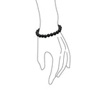 Bling Jewelry Natural Multi Color Semi Precious Gemstone Round Bead 8MM Strand Stackable Stretch Bracelet For Women Men Teen Unisex - color: Black Onyx