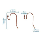 KISSITTY 100-Piece Red Copper French Hook Ball Dot Earwires 22x11mm Dangle Earring Wires Findings