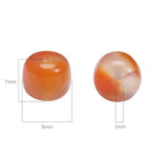 BEADIA Natural Red Agate Flat Cut Round Drum Stone 8mmx7mm Loose Semi Gemstone Beads for Jewelry Making 38cm - color: Red Agate